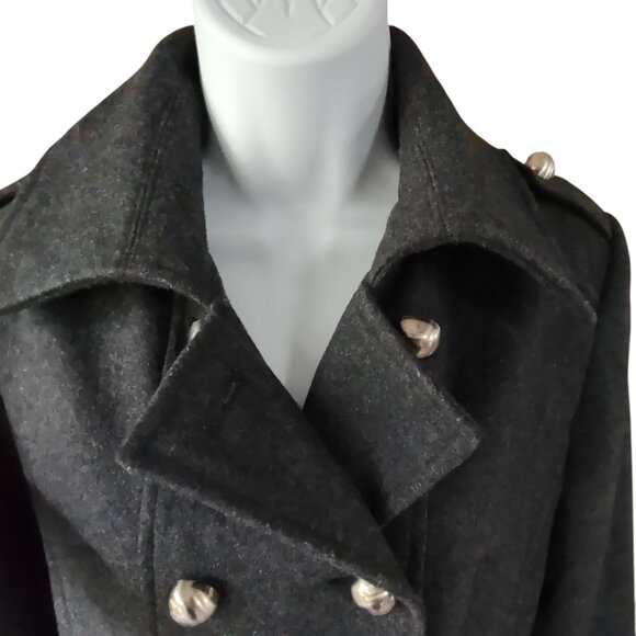 Collection by Gallery Wool Blend Charcoal Coat Size S - Picture 3 of 13
